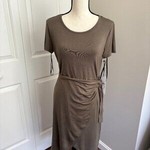 Calvin Klein Olive Faux Wrap Dress Size 10